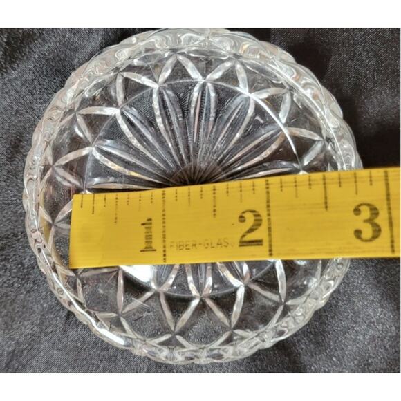 Vtg 1996 Clear Cut Glass Trinket Jar Jewelry Candy Keepsake Teardrop Shape Lid - Picture 7 of 11